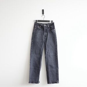 Levi's Ribcage Straight Ankle Washed Black Size US 24